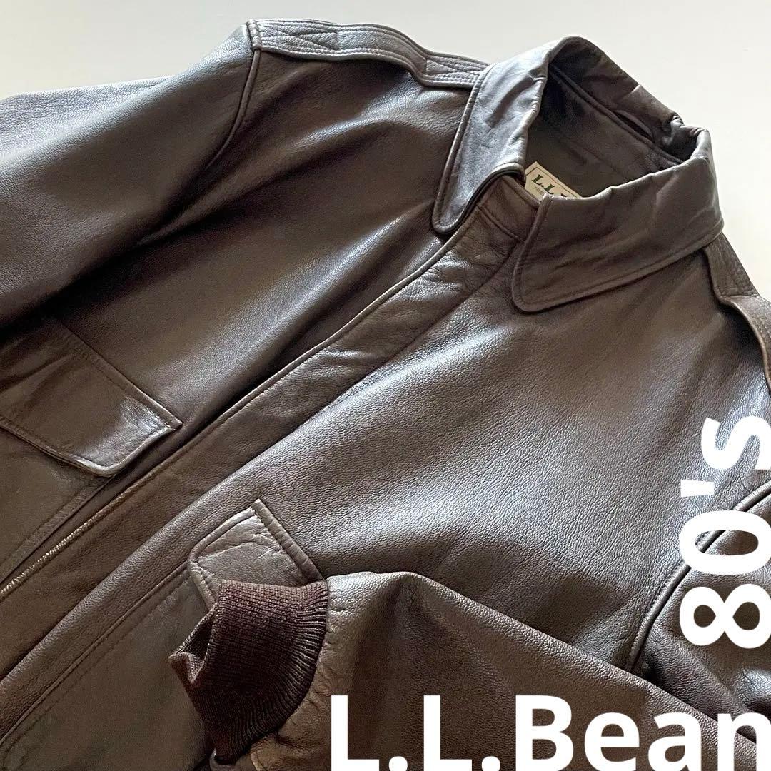 名作 80's L.L.Bean A-2 Leather Jacket L