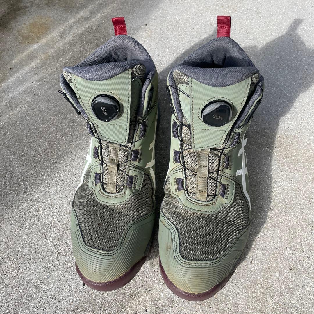 ASICS ボアシステム安全靴 オリーブグリーン