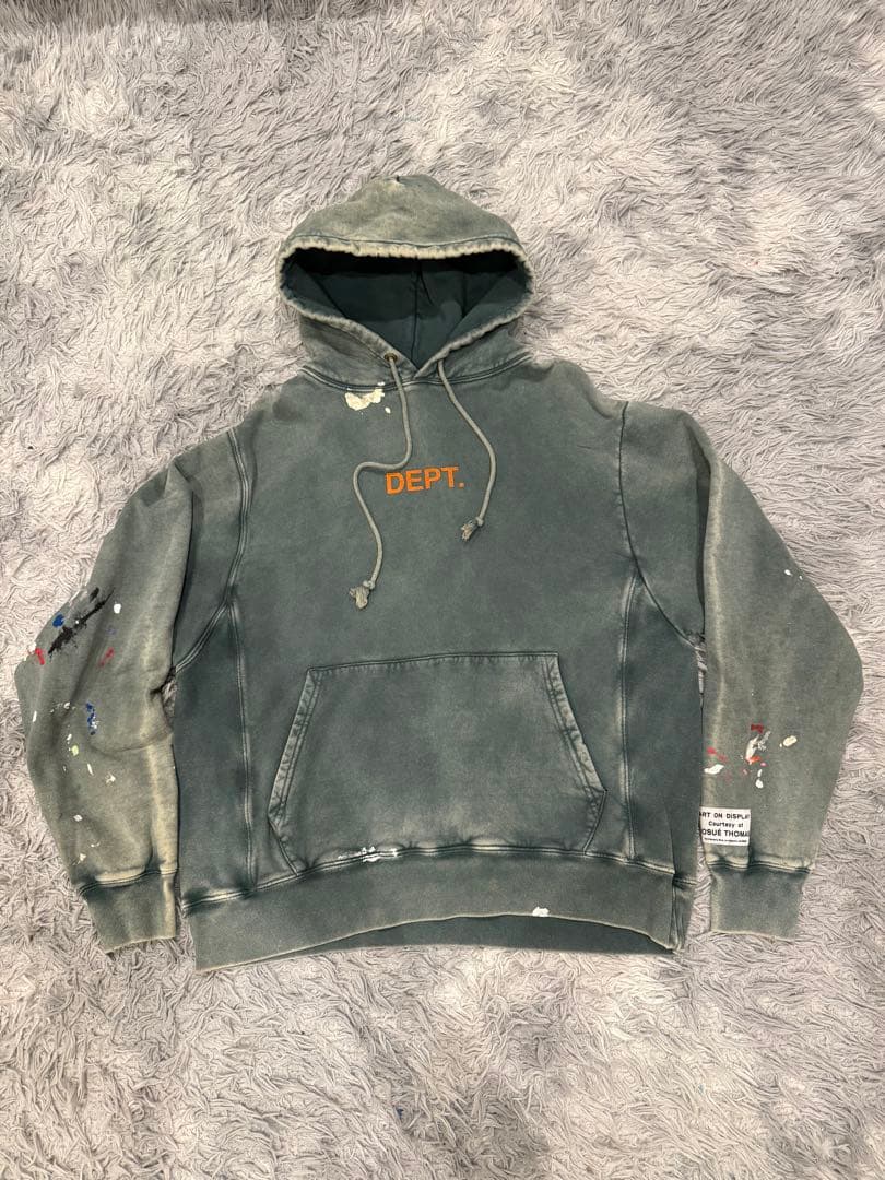 O*E様 ギャラリーデプト　ペンキ加工　パーカー　カーキ　ヴィンテージ加工　オリ