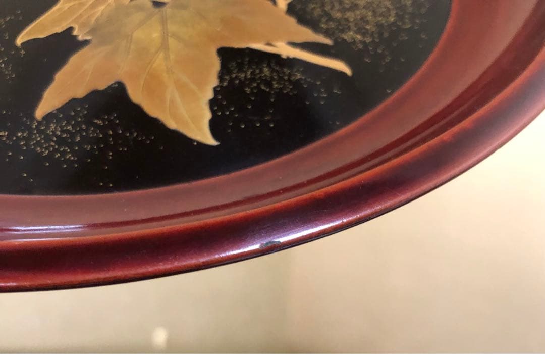 《レ》蒔絵 丸盆 菓子盆4客 木製漆器 木箱　260128く2