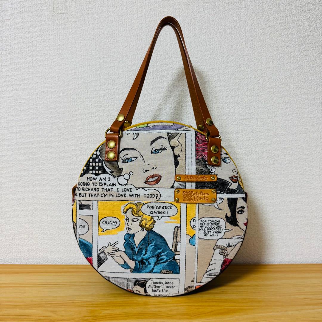 atelier z アトリエクルツ 円形ボストンバッグ アメコミ