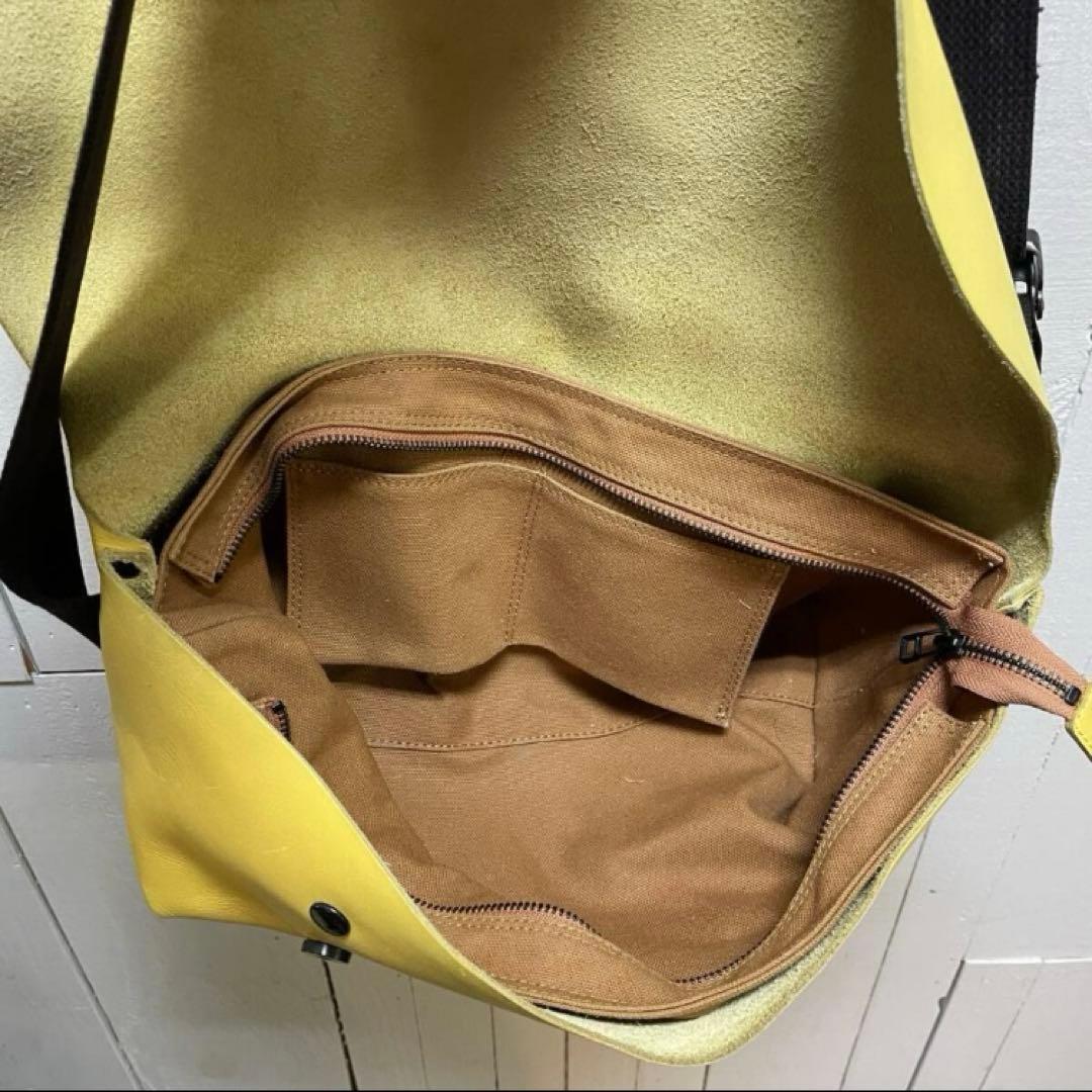 Uni&co.メッセンジャーバッグ ヌメ革 レザーバック 黄XZ 3736ADU
