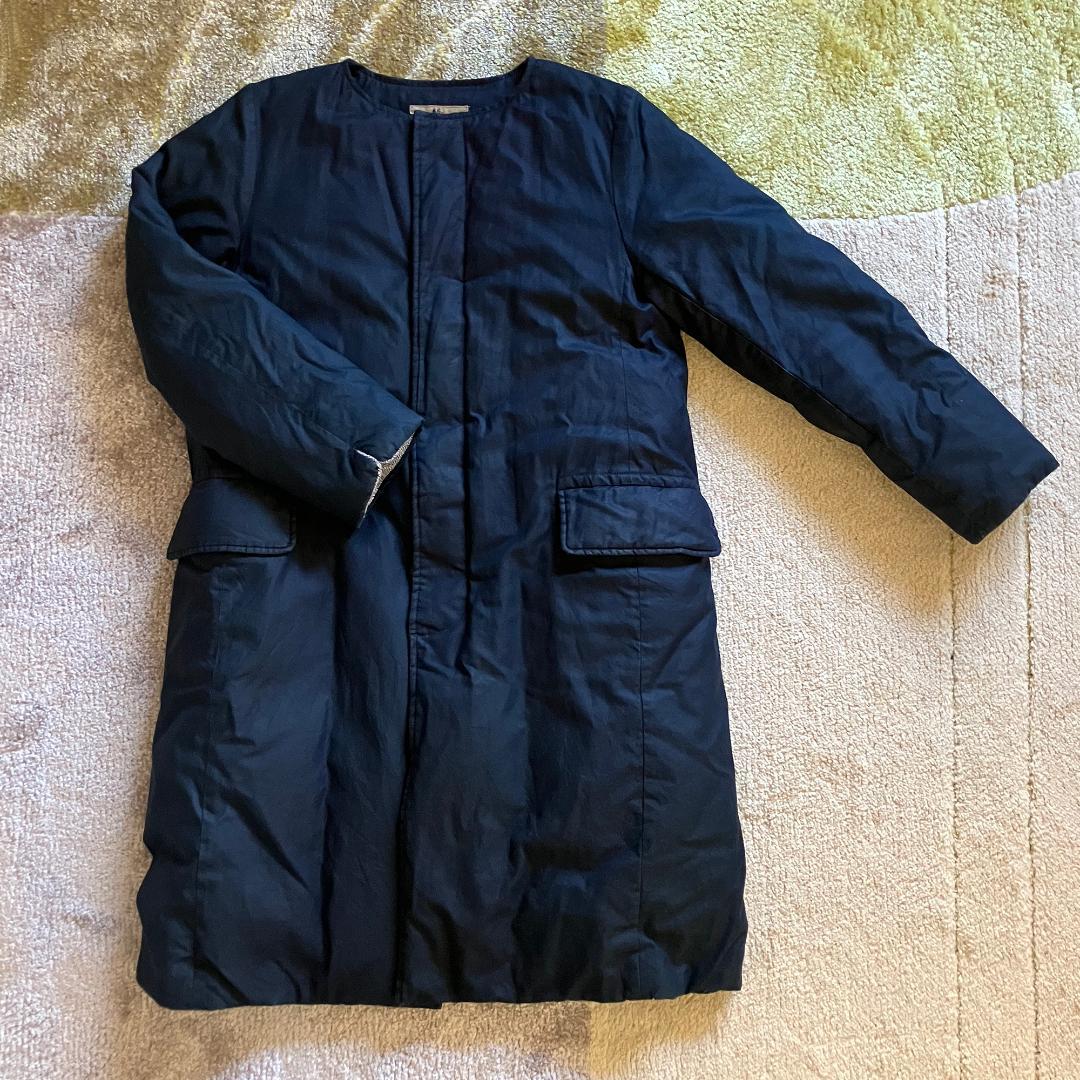 45rノーカラー ダウンコート／ディープインディゴ