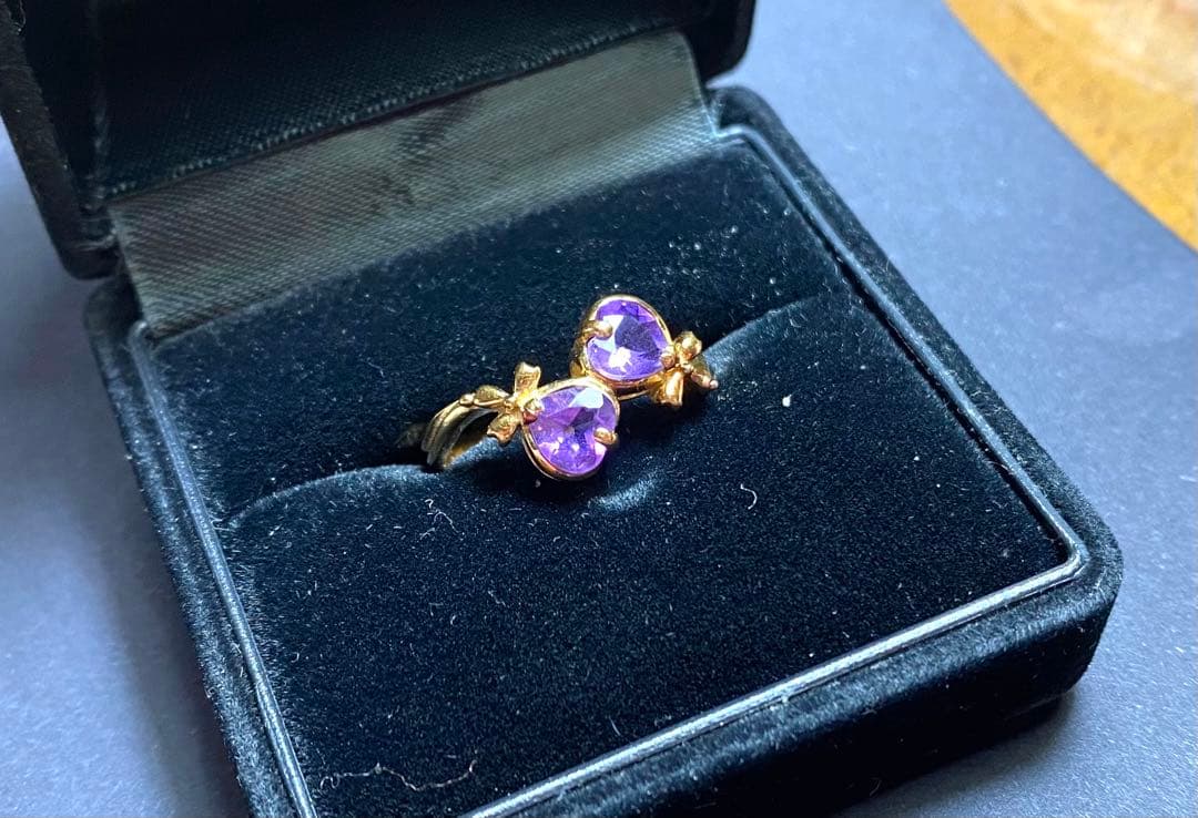 K18 アメジスト　リング K18 ローズアメジスト リング 彩りに輝きをそえるローズカット＆ダイヤ