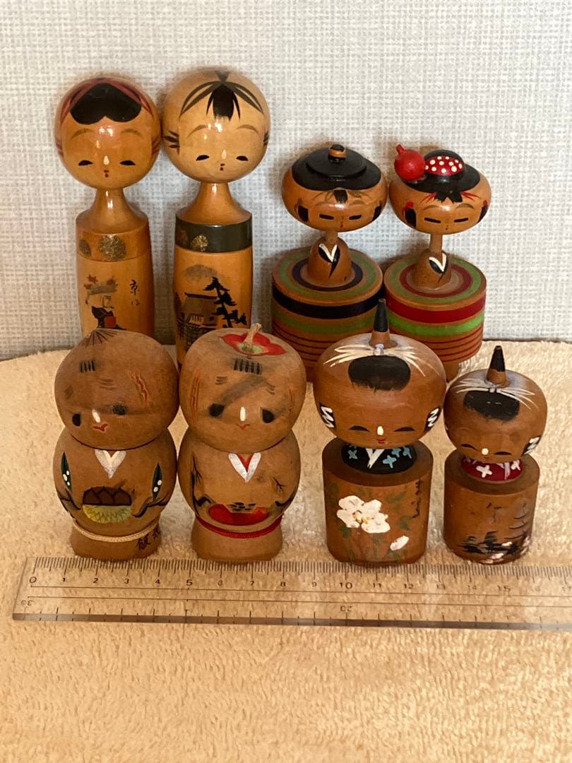 こけし 8体セット 郷土玩具 昭和レトロ 人形 インテリア 民芸 木製