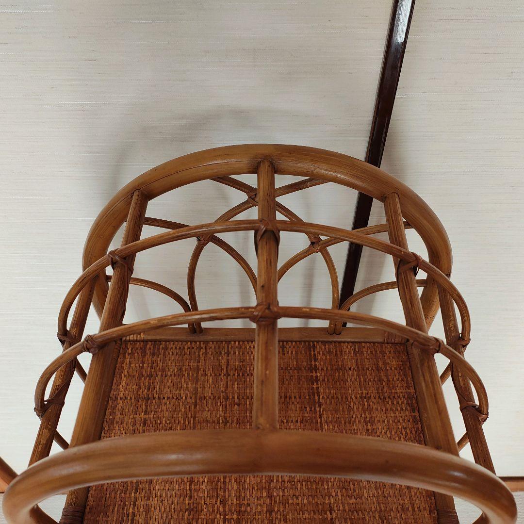 ラタン 籐家具 ヴィンテージ チェスト 昭和レトロ アーチ型 ラック 棚