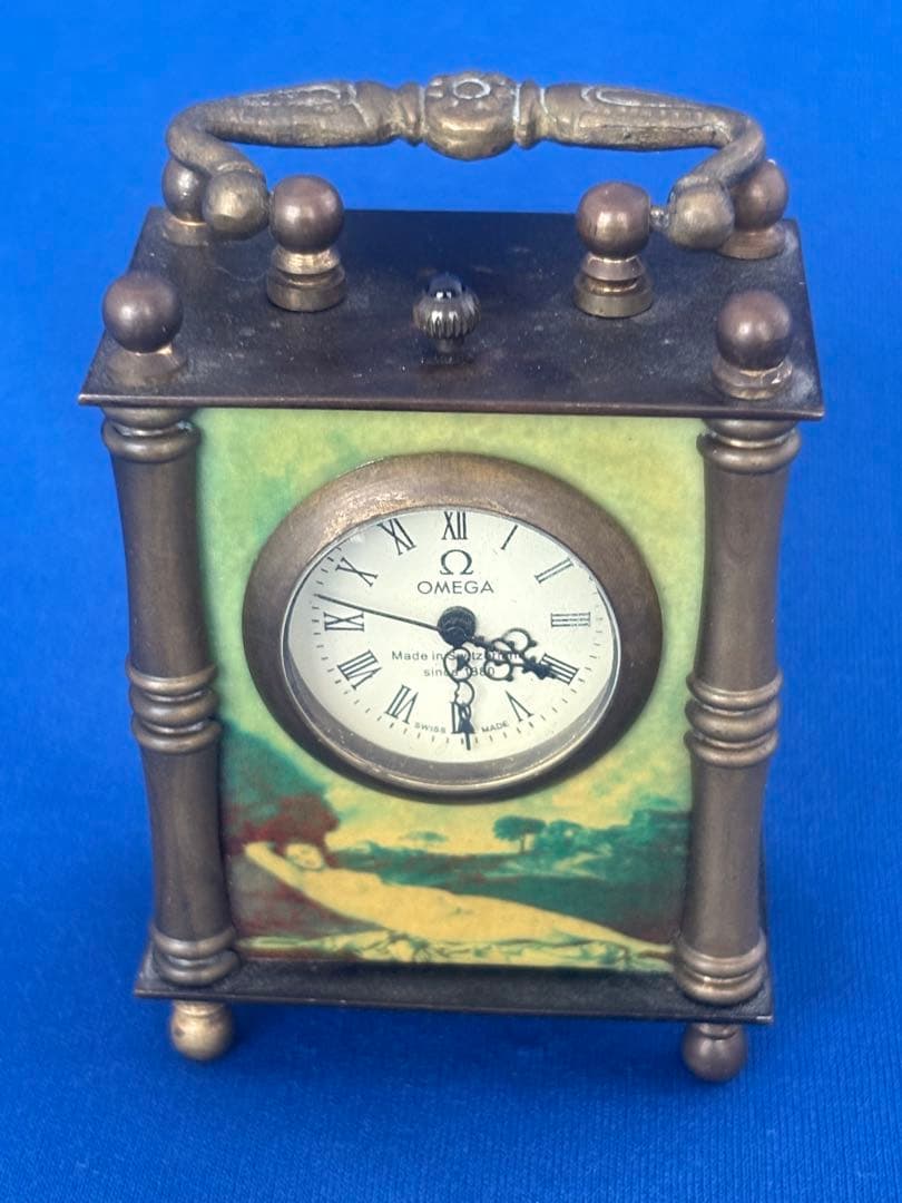 OMEGA アートワーク付き置時計 OMEGA オメガ ヴィンテージ時計 1960年代 ステンレス【オーバーホール