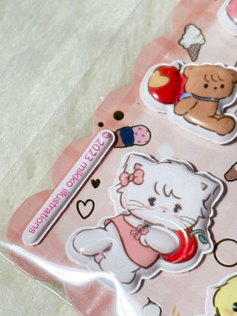 mikko マシュマロシール 4シート 3D ぷっくりシール ストーン付 - メルカリ