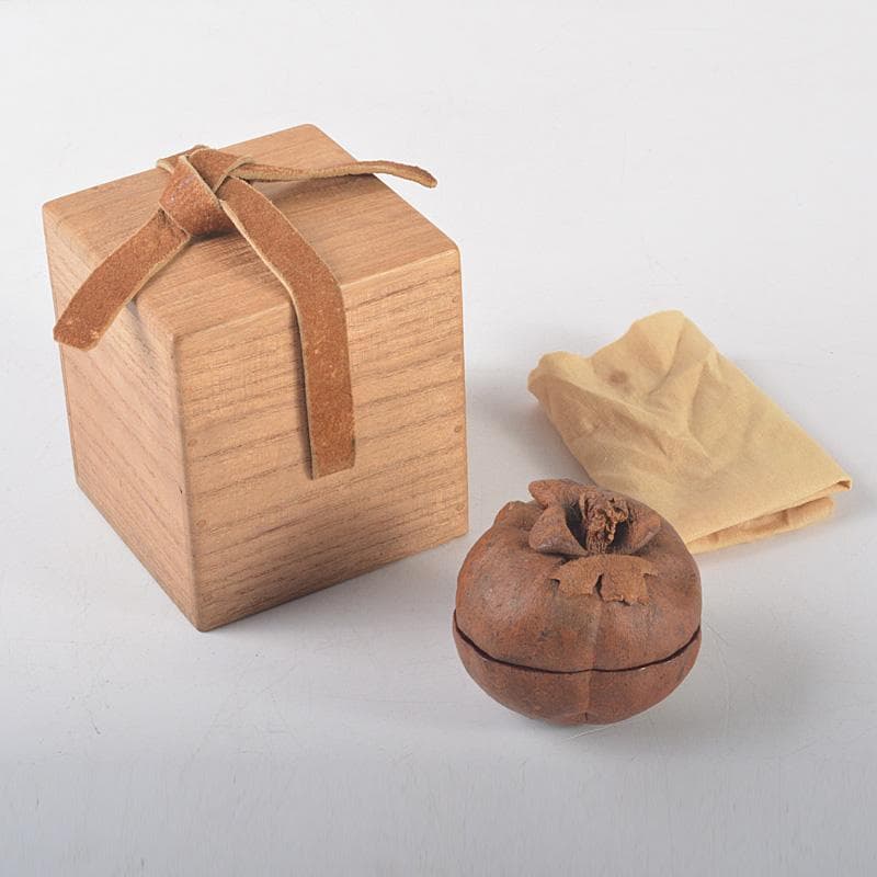 茶道具　マンゴスチン　内漆塗　時代箱　花押あり　M　R5248