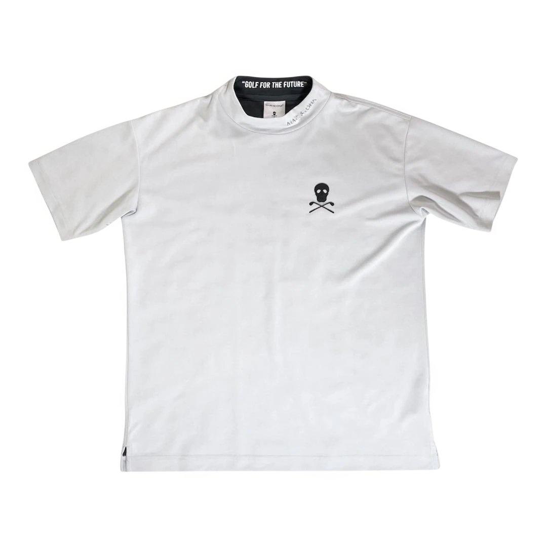 ワ*ー様 MARK&LONA モックネック　半袖 Tシャツ スカル　ゴルフ　L