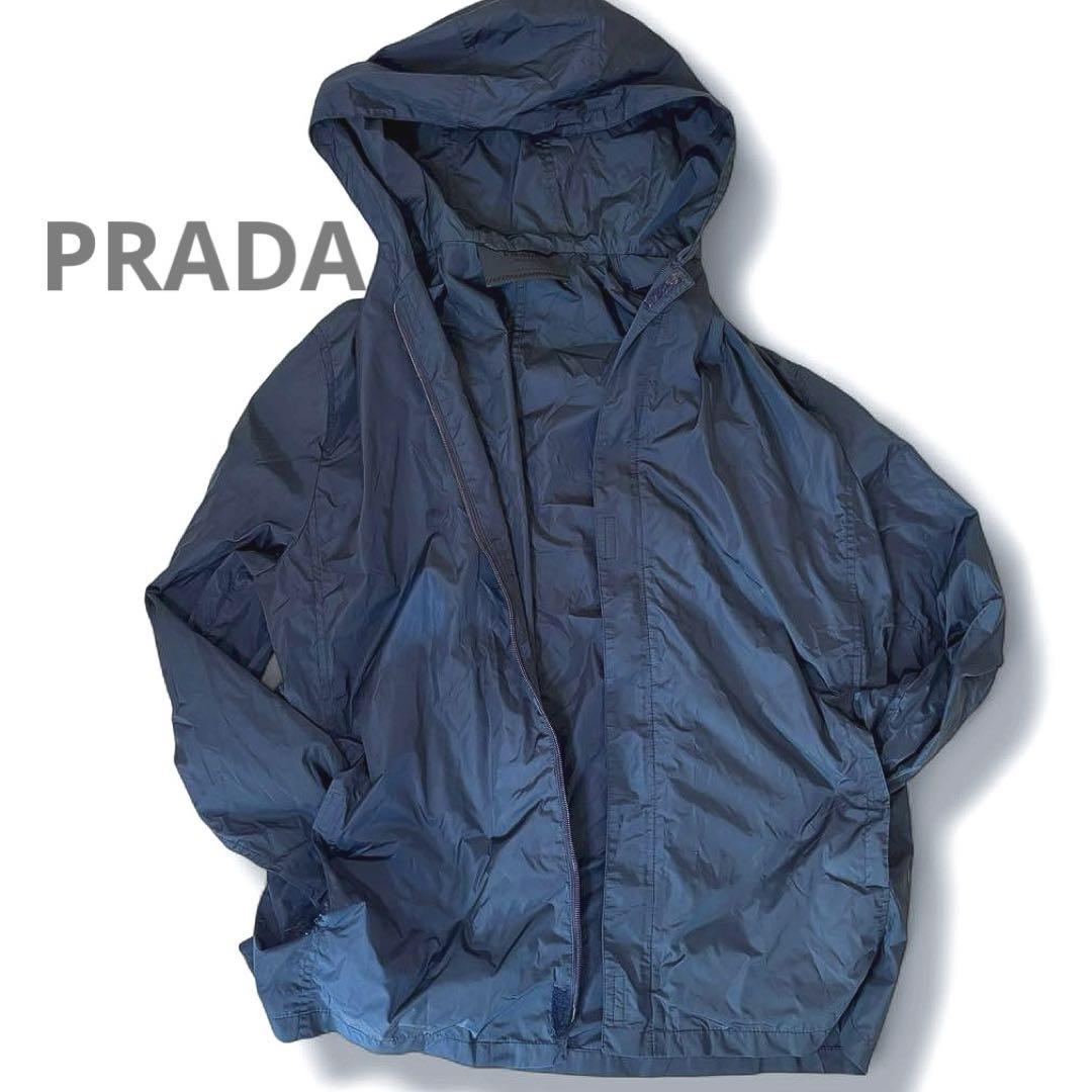 プラダ ナイロン パーカー フーデッド ジャケット ダブルZIP 軽量