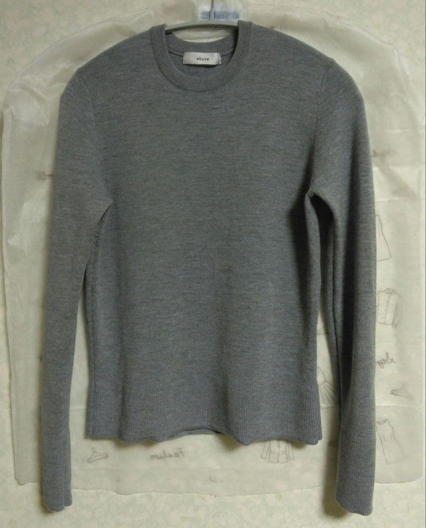 エブールebure ライトウールミラノクルーネックニットプルオーバー