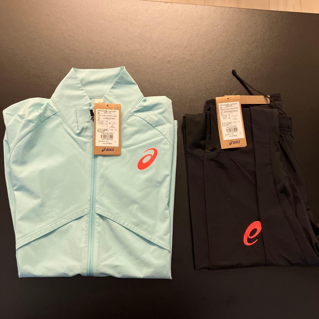 asics ジャージ上下セット ライトブルー/ブラック ASICS（アシックス） ジャージ 上下 メンズ トレーニングウェア 吸汗速