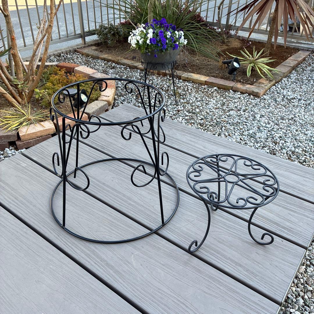 【玉もね様お取り置き】アイアン プランター台 葉のデザイン　4個セット