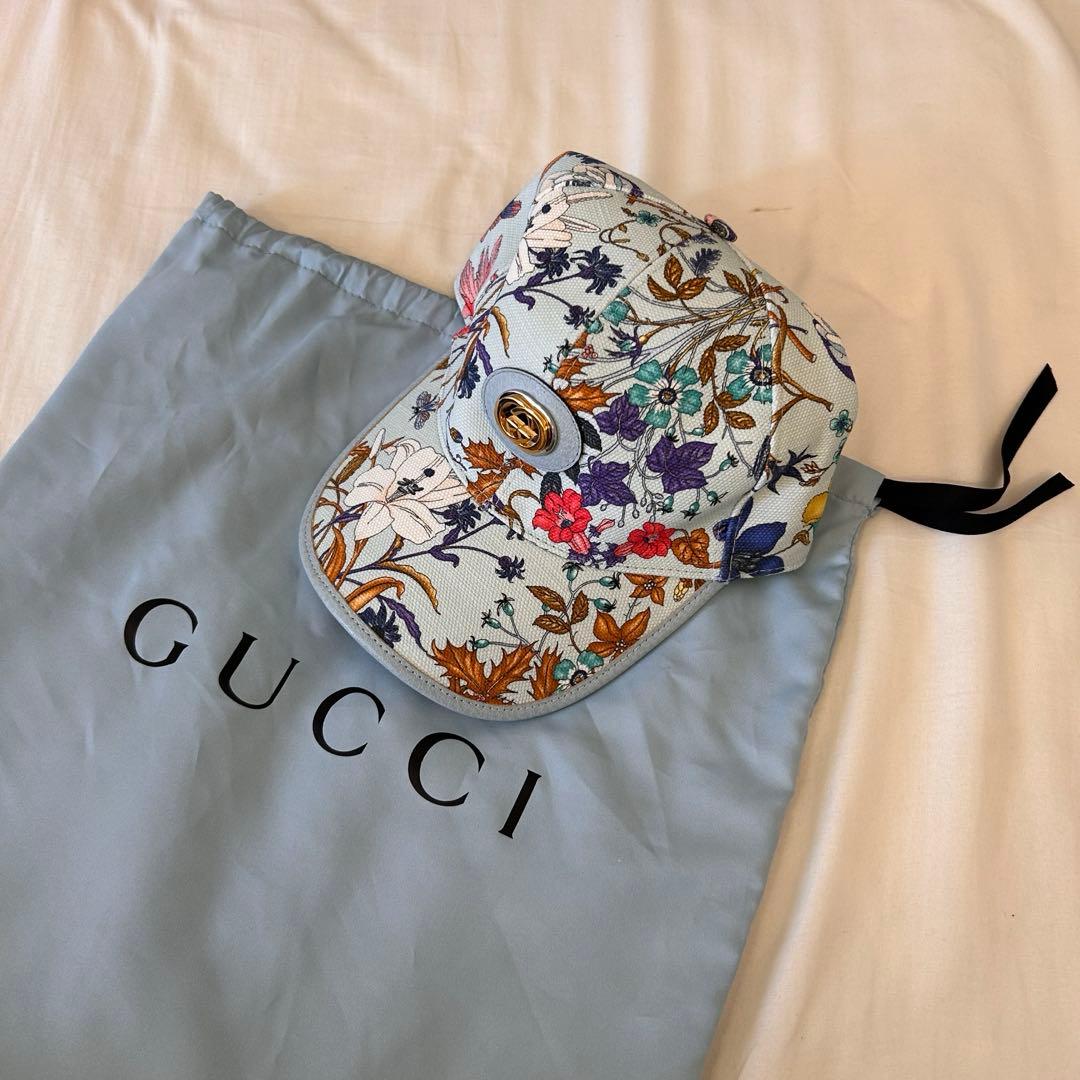 美品 GUCCI フローラ キャップ Lサイズ