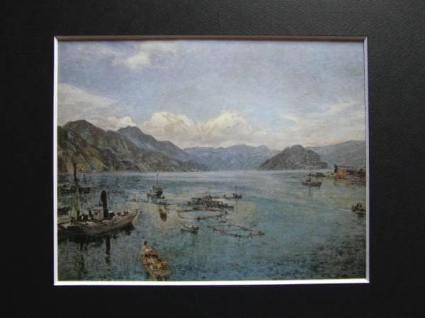 吉田博、【江ノ浦湾】、希少な大判額装用画集より、美品、日本人画家