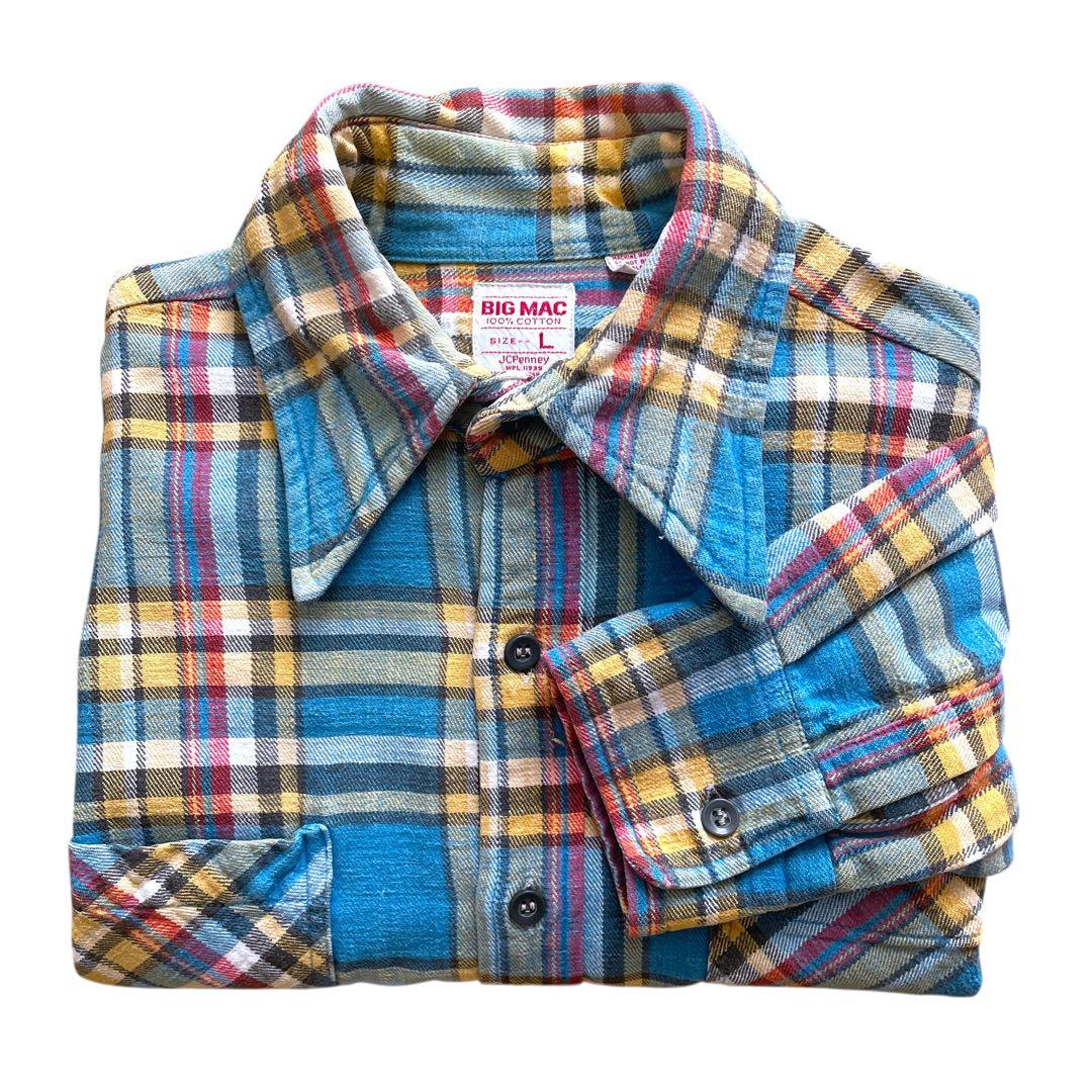 美品 好配色 70s ビンテージ BIG MAC フランネルシャツ L