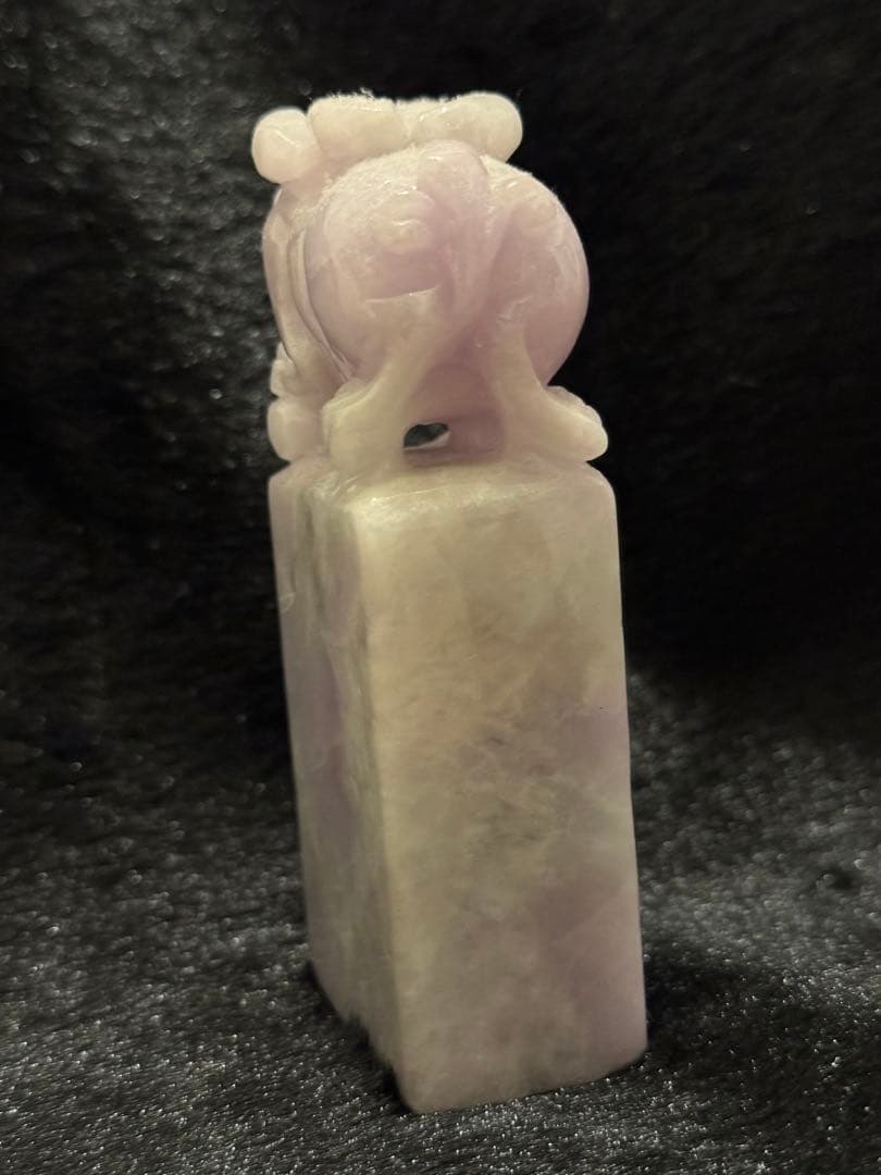 希少 高品質翡翠原石使用貔貅 ラベンダー翡翠 置き物 天然石