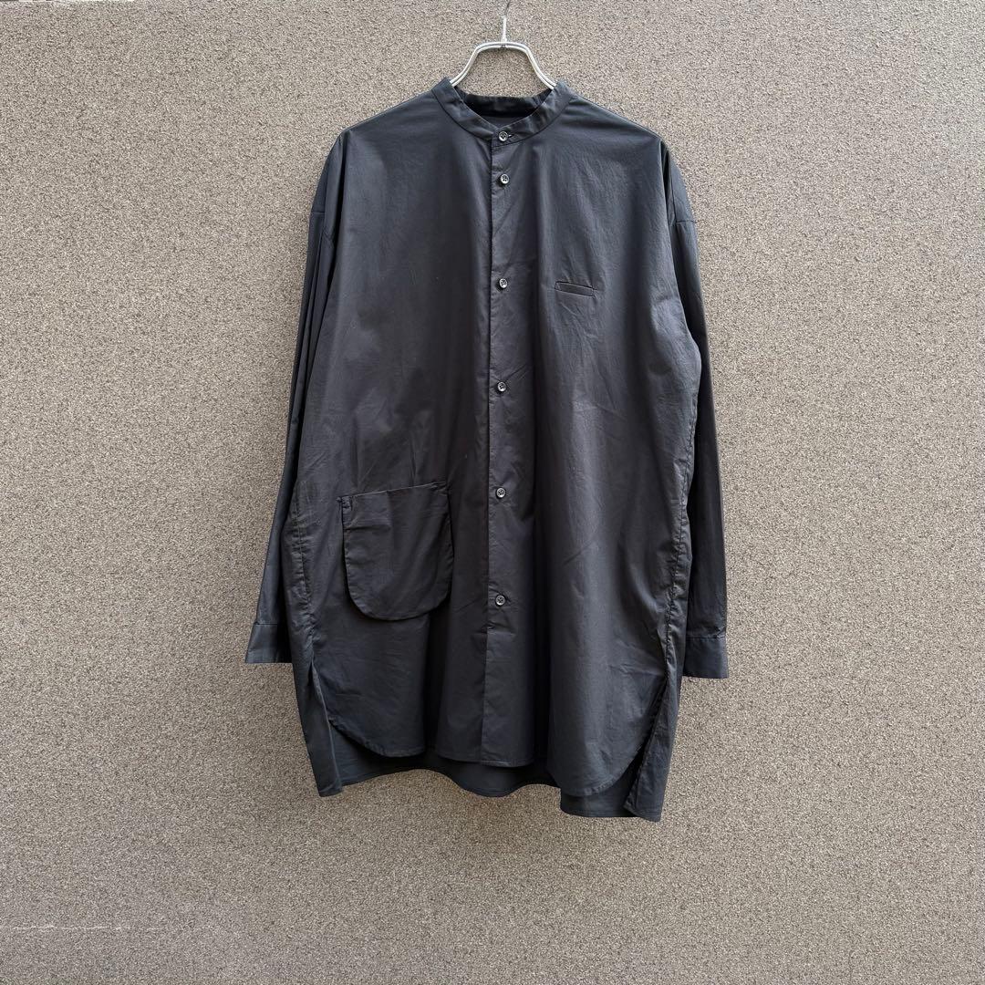 dulcamara ドゥルカマラ ノーカラーシャツ　ブラック Dulcamara（ドゥルカマラ） シャツ ヨークスリーブシャツ-C メンズ