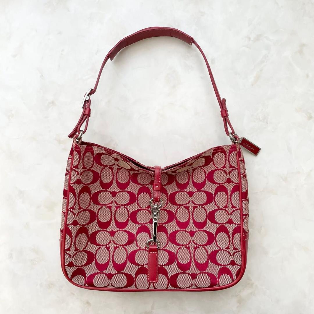 COACH コーチ ワンショルダー レザー キャンバス シグネチャー y2k