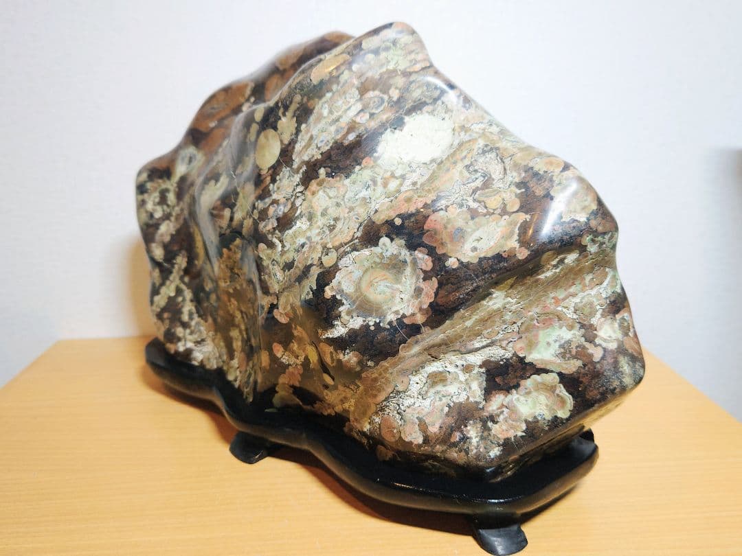 梅花石 22.8kg 紋石 牡丹石 菊花石 花紋石 原石 鑑賞石 自然石 水石