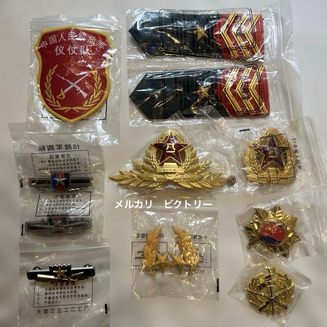 最新型中国人民解放軍現役21式礼服儀仗隊徽章類超フルセット10点