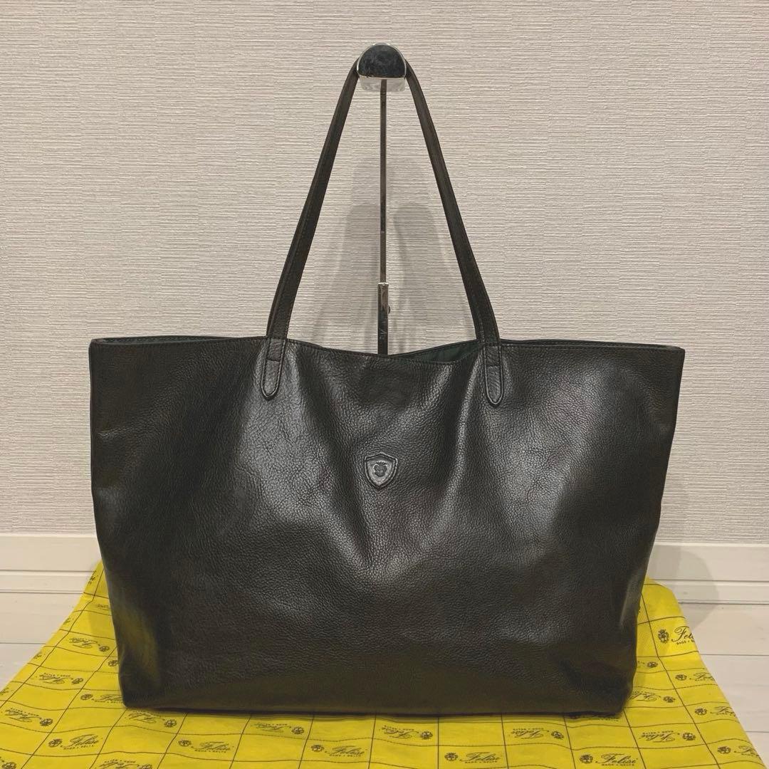 極美品✨Felisi フェリージ 現行 15/20 オールレザー トート 黒