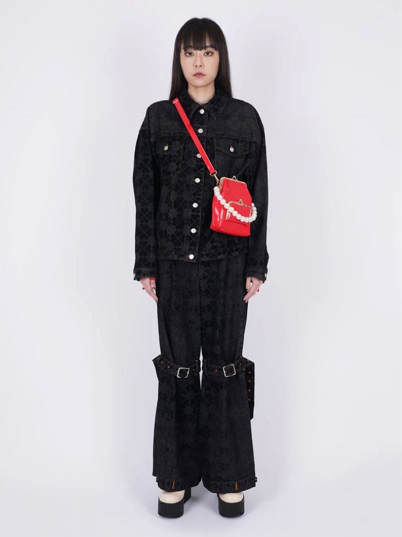 新品タグ付き PAMEO POSE クローバー柄 パンツ デニム y2k - メルカリ