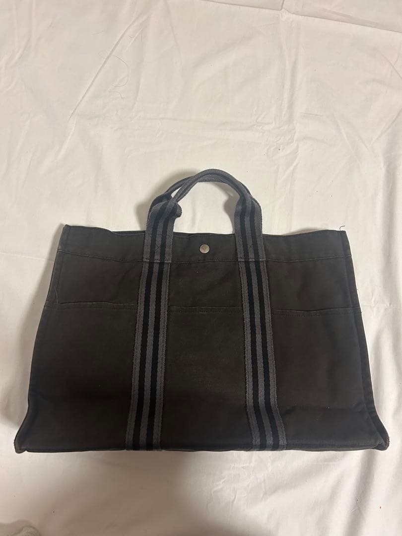 エルメス フールトゥ MM ブラック トートバッグ キャンバス 正規品