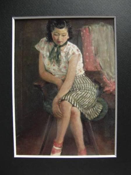 鬼頭　鍋三郎、コスチューム麻子、希少な画集より、新品高級額装付