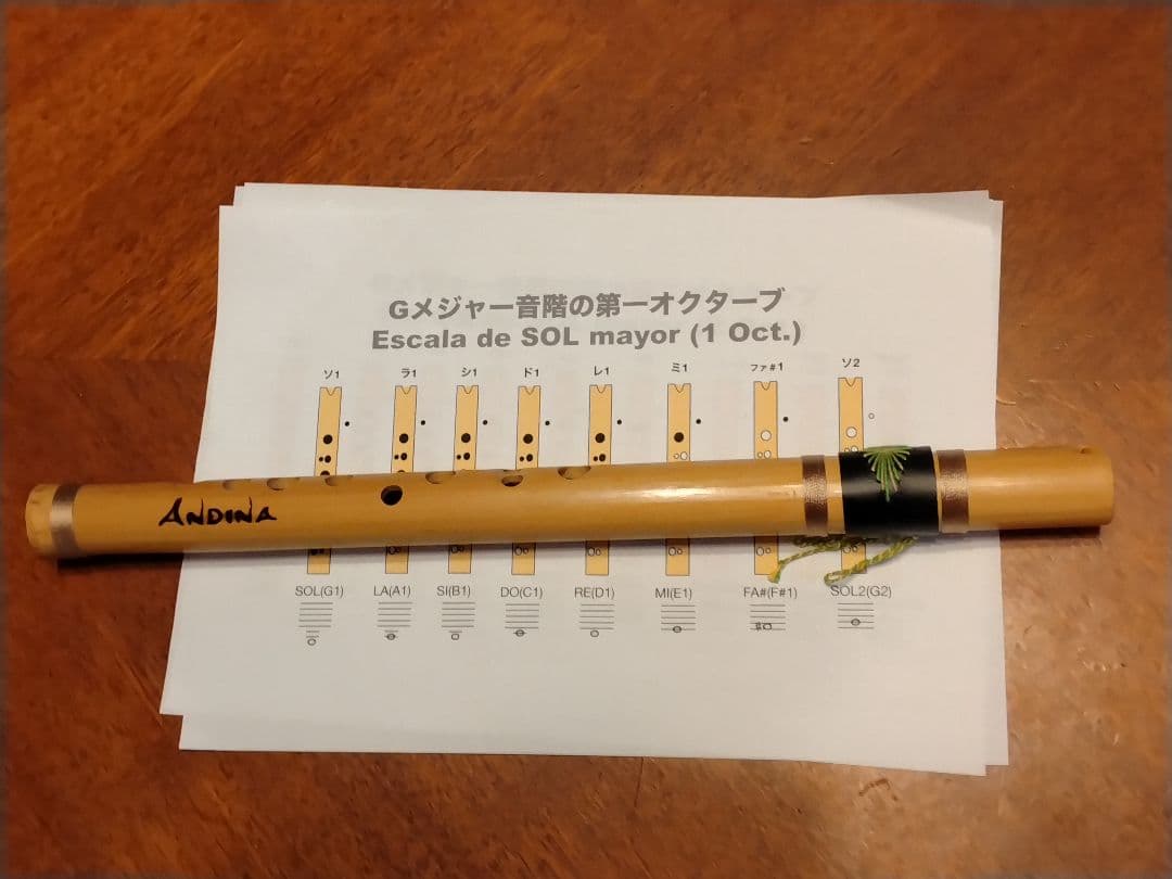 クロマティック ケーナ 運指表付き