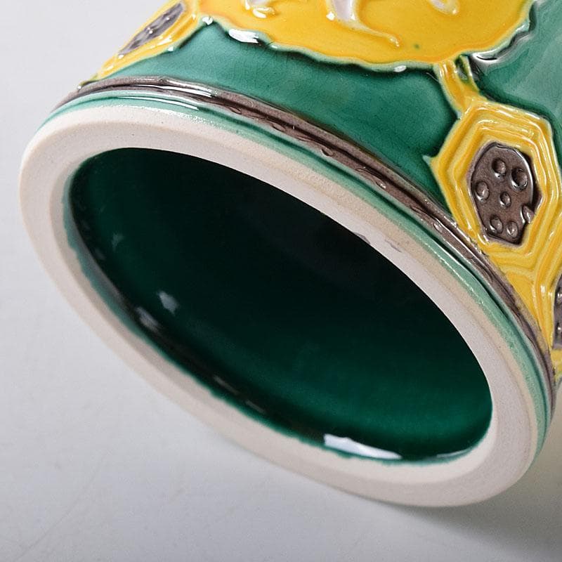 茶道具 谷口登志雄 菁嵐作 青交趾 鶴亀 蓋置 共布共箱 V 7866 - メルカリ