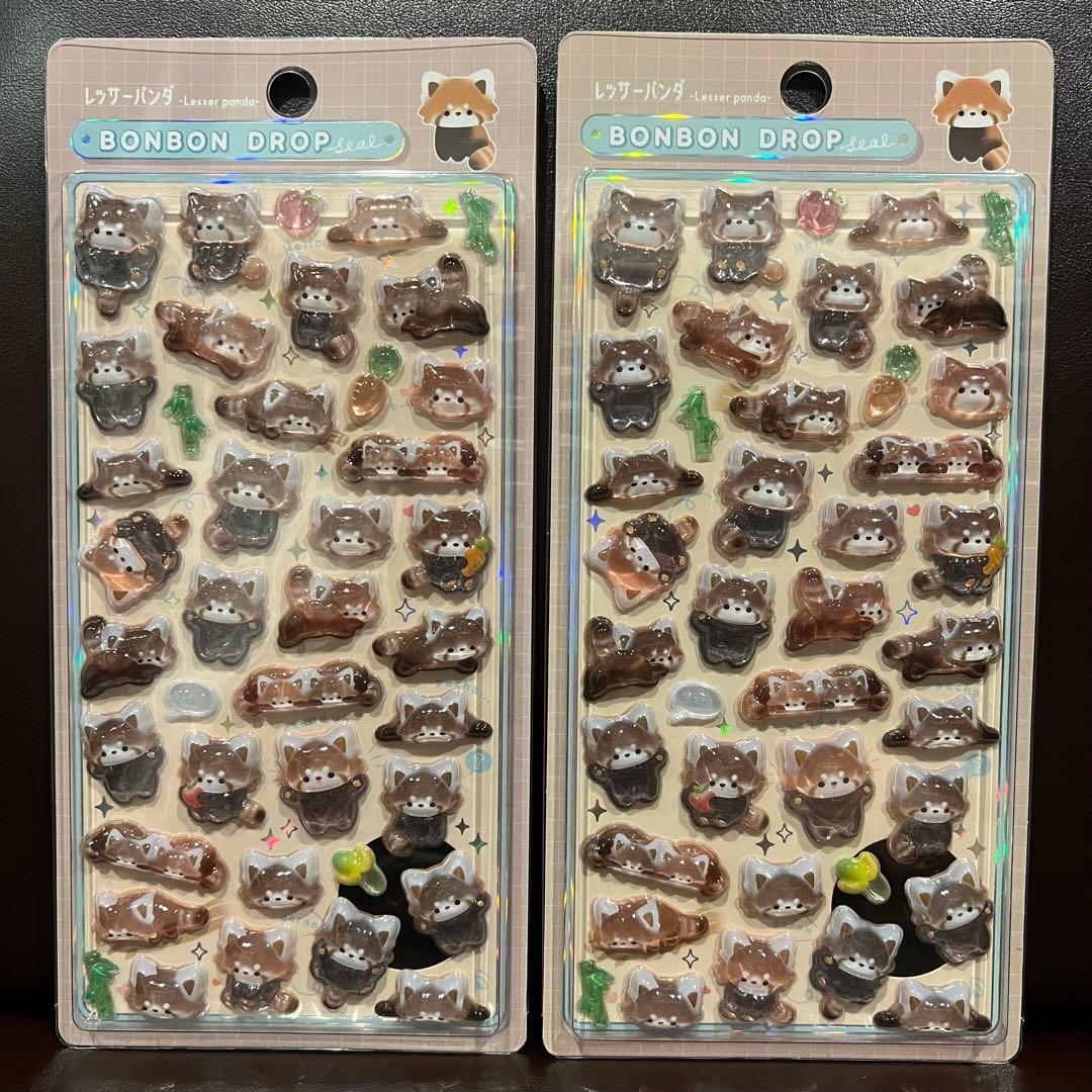 ボンボンドロップシール　レッサーパンダ