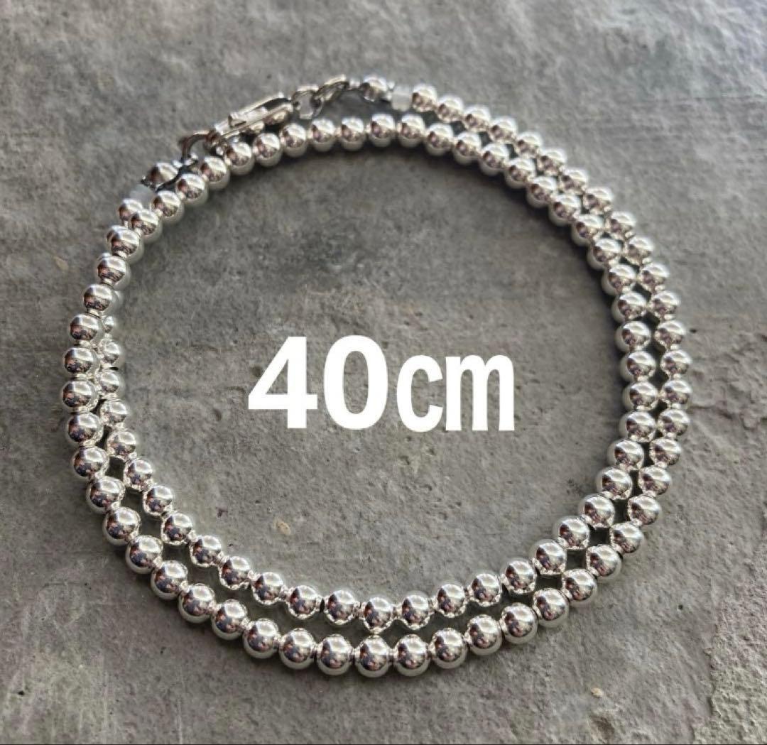 シルバー925製ラウンドビーズネックレス40cm ロンハーマン　ボールチェーン