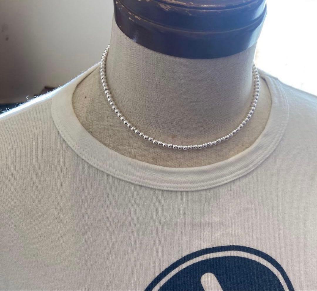 シルバー925製ラウンドビーズネックレス40cm ロンハーマン ボールチェーン