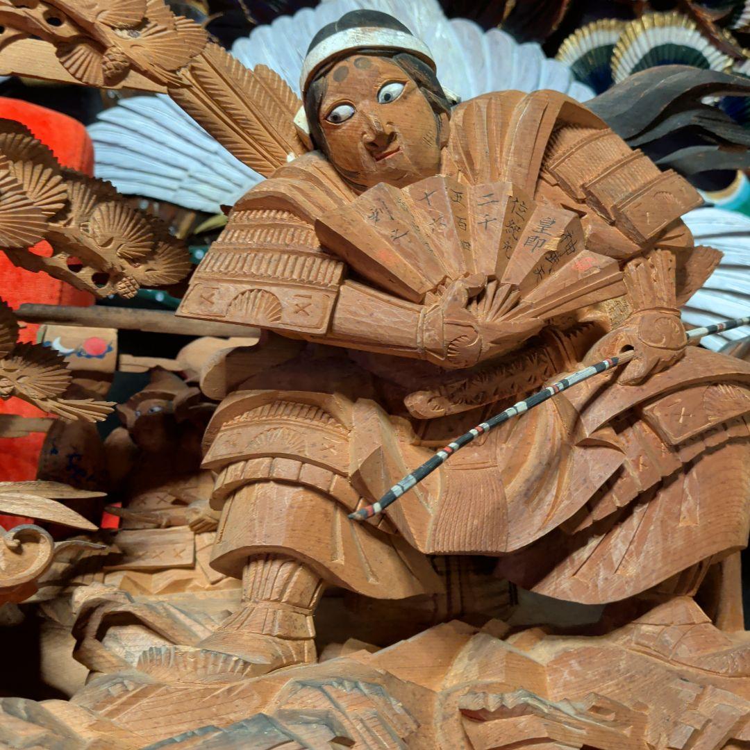 超絶技巧 淡路彫り だんじり 山車 木彫 彫刻 欄間 馬 彫刻 家具 現状品