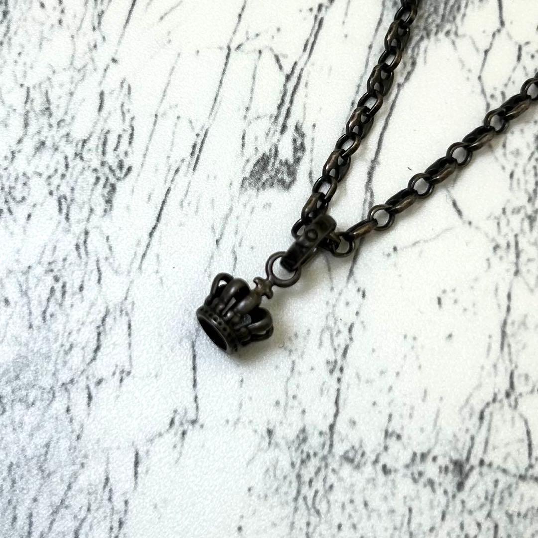 極美品✨ ロイヤルオーダー クラウン ネックレストップ ブラック チェーン