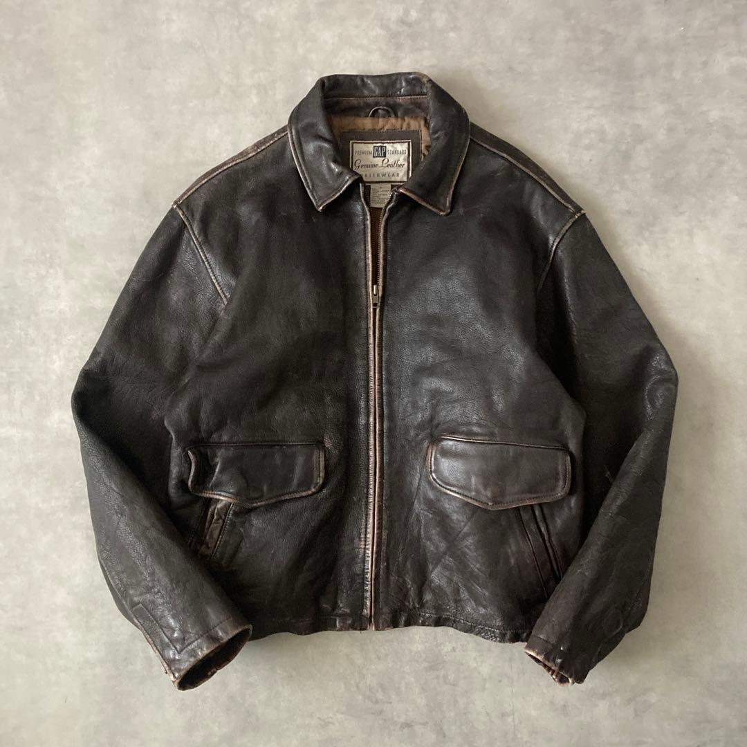 ジャケット・アウター 1990s OLD GAP ZIP UP LEATHER JACKET