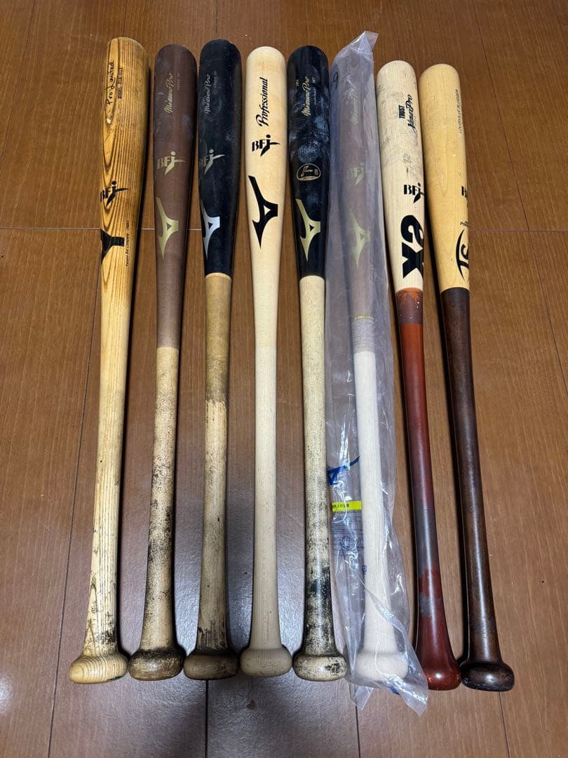 ミズノ 木製硬式バット 8本セット