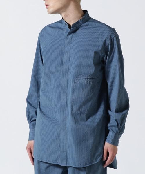 naoki新品 YOKE Stripe Band Collar Shirt