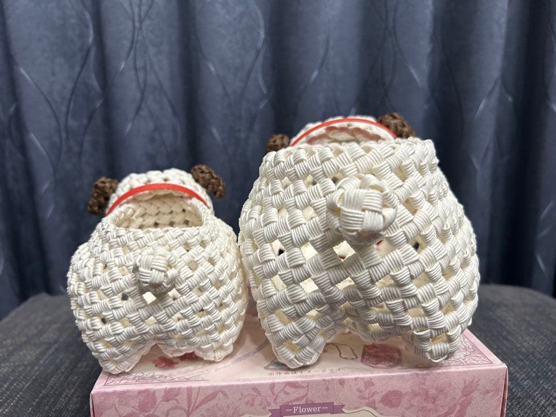 happychan様専用です。パグ犬 エコクラフト クラフトバンド 小物入れ