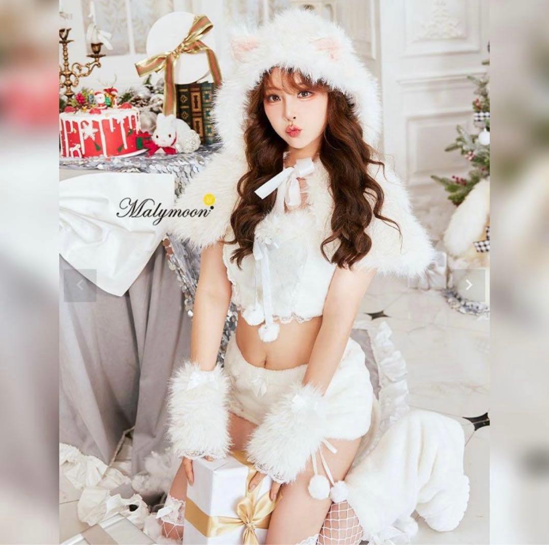 Malymoon ふわふわメレンゲリボンキャットサンタ 即日発送】ふわふわメレンゲリボンキャットサンタ《クリスマスコスプレ