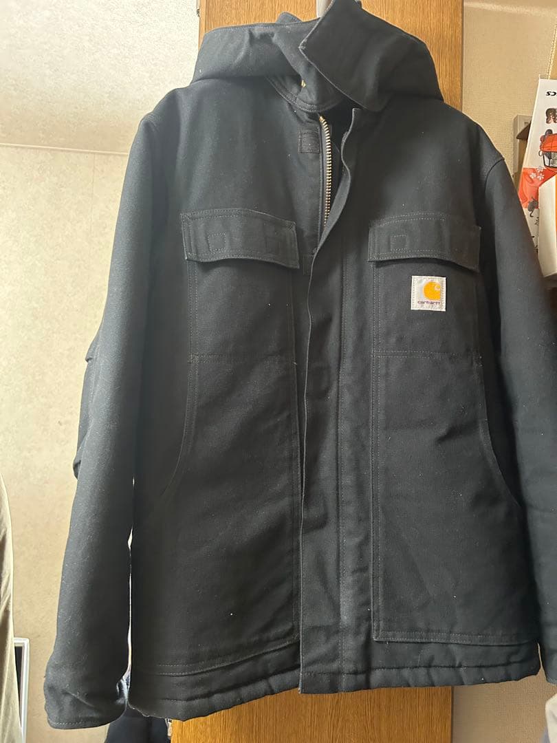 Carhartt 黒 パーカー フード付き トラディショナルコート