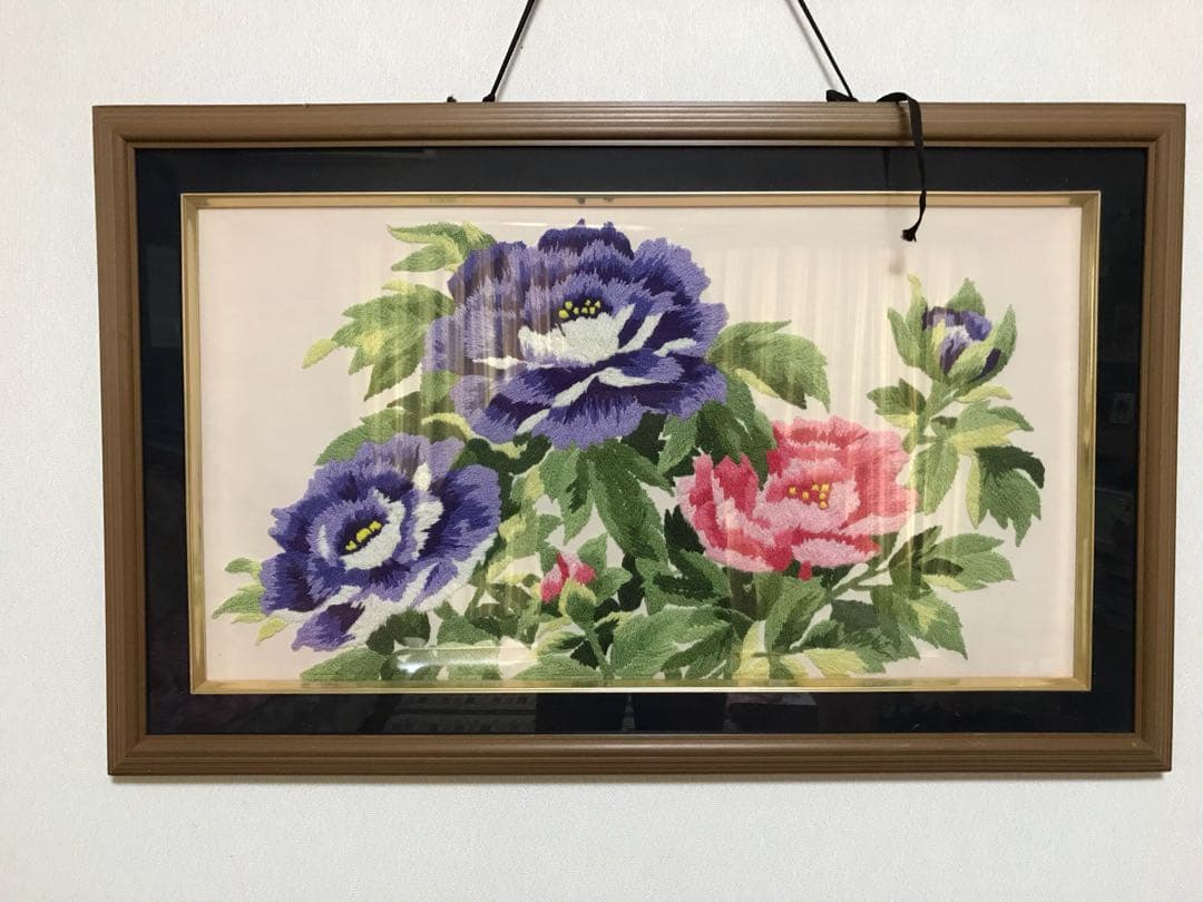 美術品 浮世絵 刺繍 花