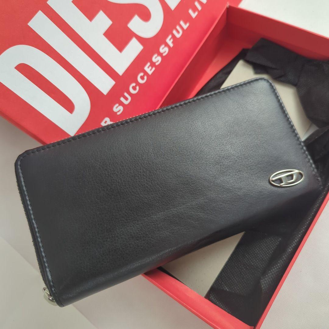 【美品】DIESEL ディーゼル 長財布 D ロゴ ジッピー ラウンド ジップ