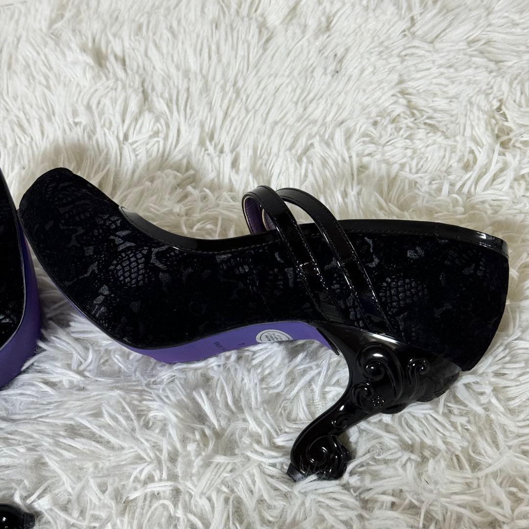 未使用級✨ANNA SUI アナスイ 猫足 レース ベロア ハイヒール パンプス