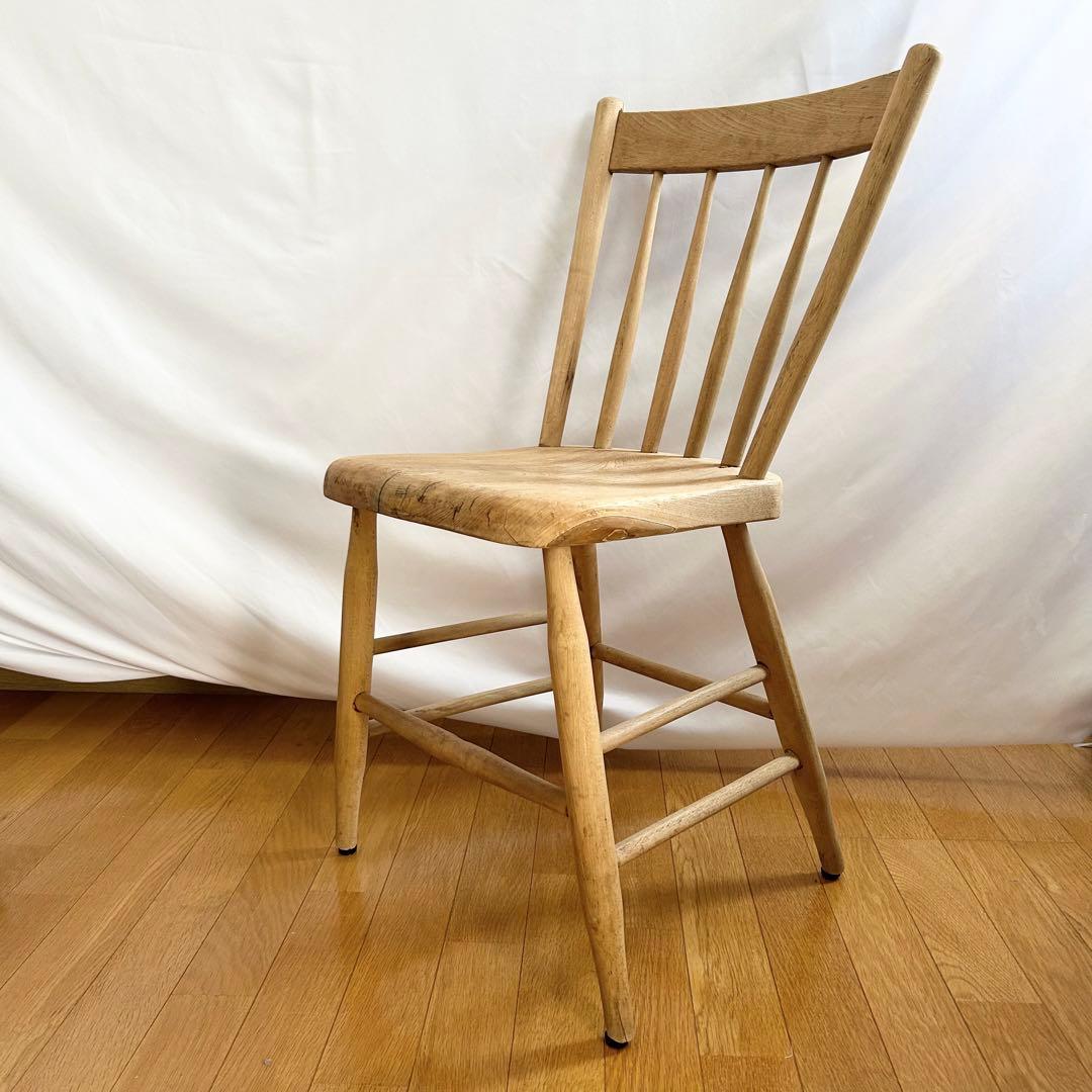 アンティークチェア　無垢　椅子　stick back chair-oak