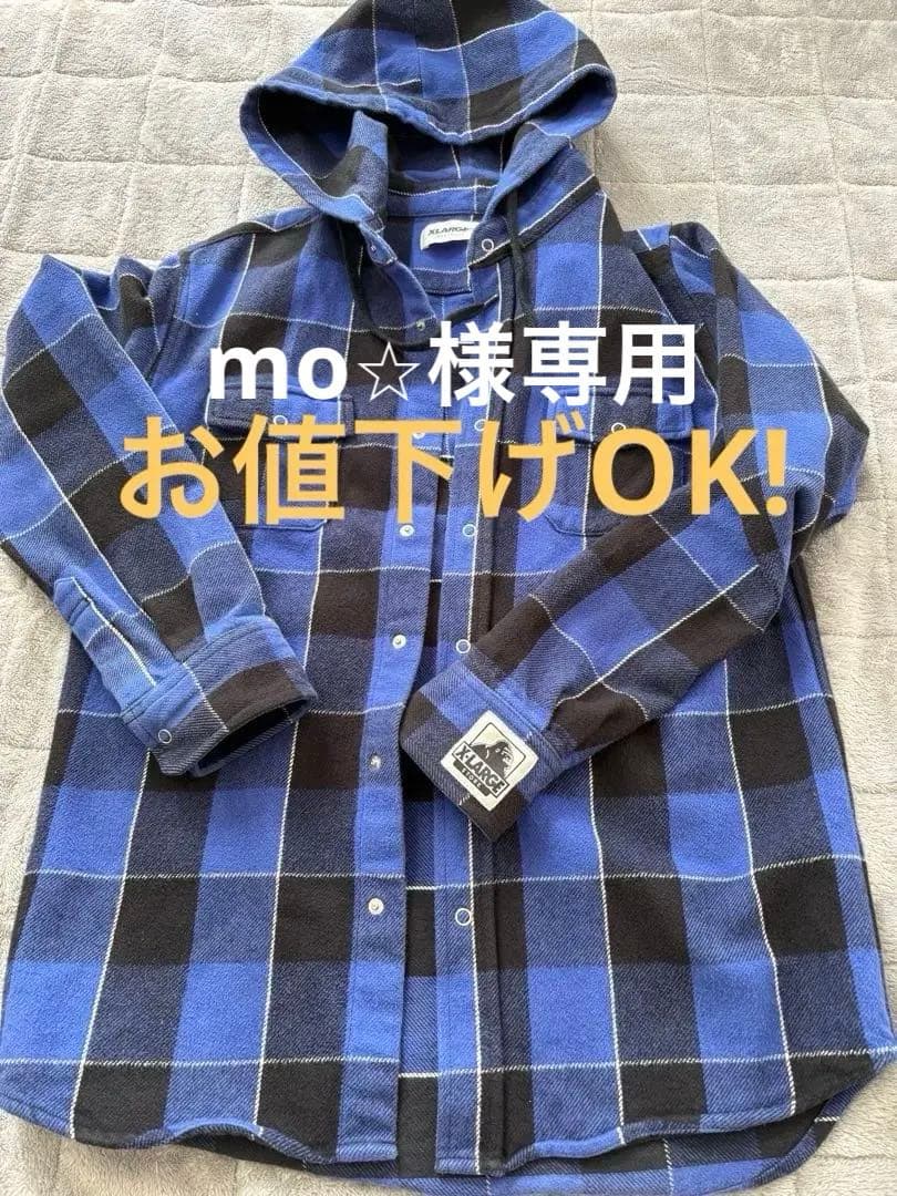 XLARGE フード付き チェック柄ネルシャツ S - メルカリ