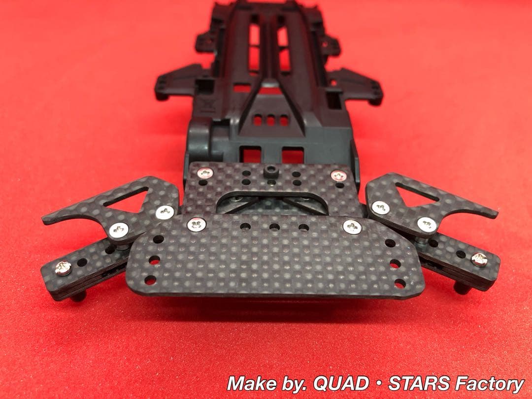 ミニ四駆・VZ用】1軸リヤアンカー＋モーター押さえ ブラックアウト