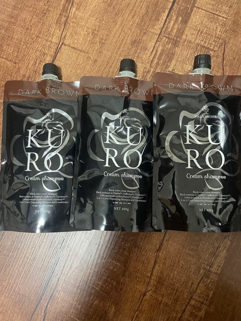 KURO ダークブラウン クリームシャンプー 400g×3 KURO ダークブラウン クリームシャンプー 400g 2個セット - メルカリ